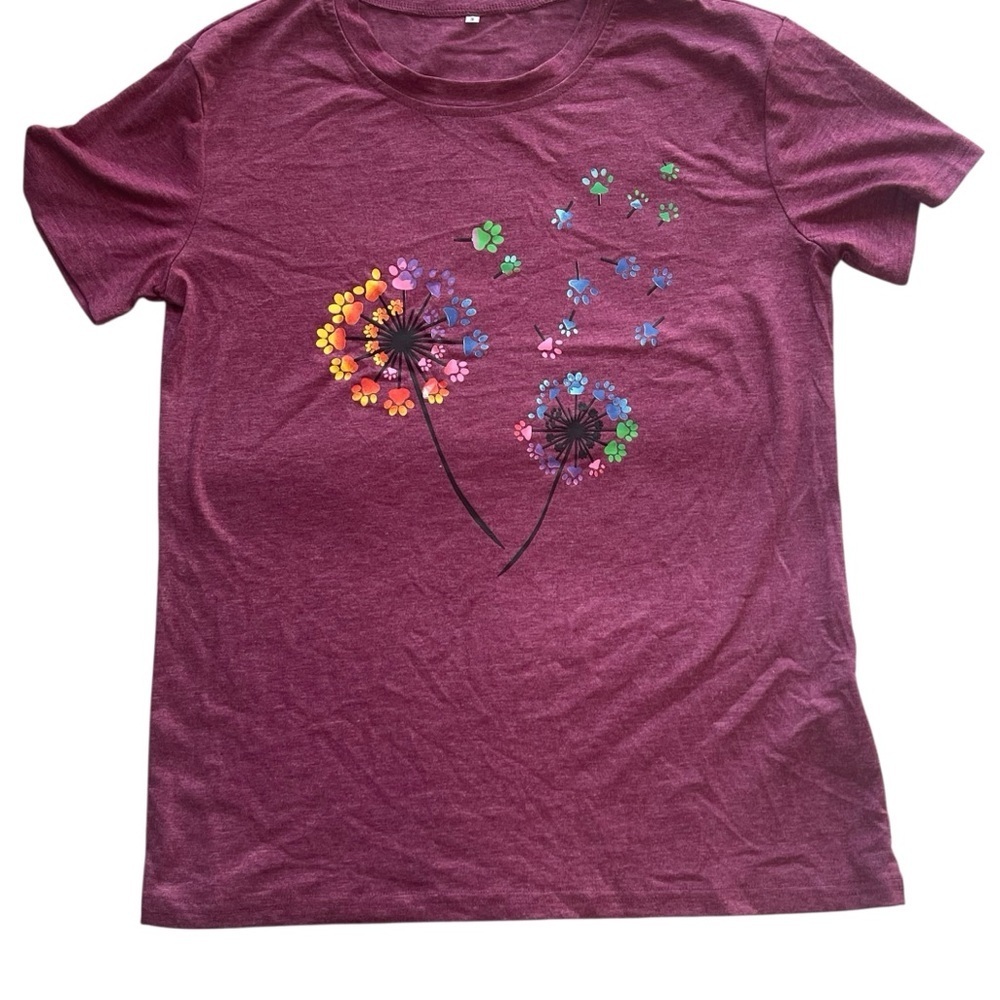 Floral Graphic Short Sleeve Tee - Purple - Picture 6 of 6